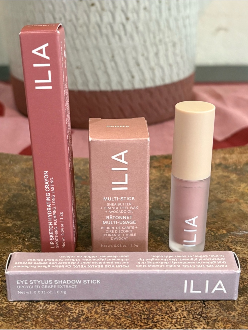 ILIA Mini Lip Crayon, Multi-Stick, Liquid Shadow Eye Tint & Shadow Stick